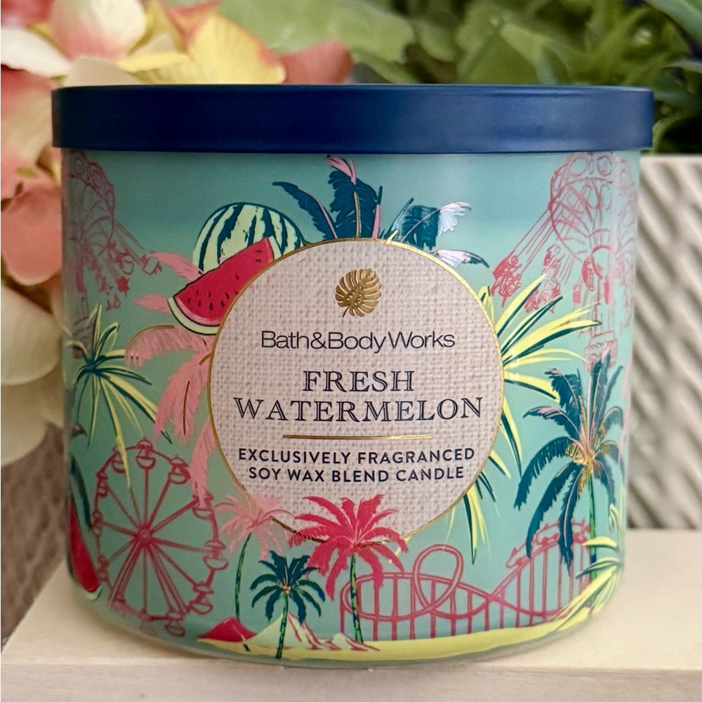 🆕🍉 BATH & BODY WORKS “FRESH WATERMELON” 3-WICK CANDLE. NEW.